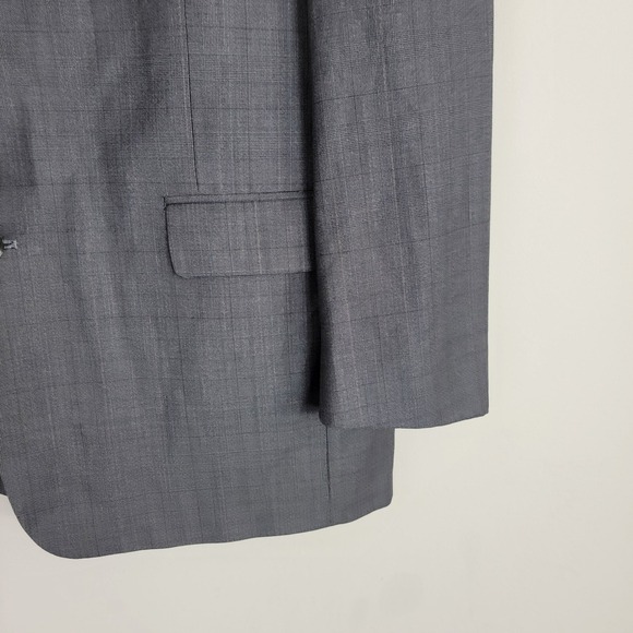 Burberry's Blazer Suit Mens 43R Gray Wool Check Single Breast Notch Long Sleeve‎ - Picture 4 of 16